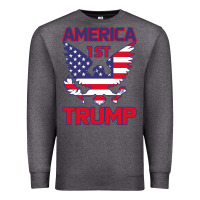 Charcoal Heather Trump America First Eagle Premium Sweatshirt - Bettercallsaul