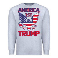 Heather Grey Trump America First Eagle Premium Sweatshirt - Bettercallsaul