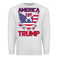 Oatmeal Heather Trump America First Eagle Premium Sweatshirt - Bettercallsaul