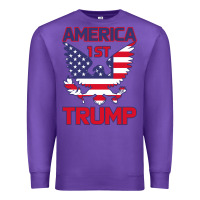 Purple Trump America First Eagle Premium Sweatshirt - Bettercallsaul
