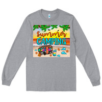 Heather Grey summer camping Long Sleeve Tee - JahusDesignShop
