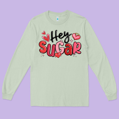 Hey Sugar Valentines Day Long Sleeve Tee Designed By Maliassmallbusiness