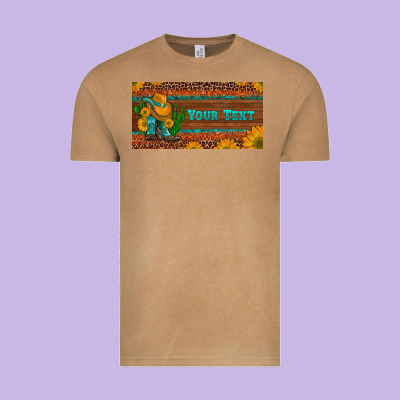 (preview)custom Cowboy Boots Sunflowers And Cactus License Plate Vintage Tee Designed By Artiststas