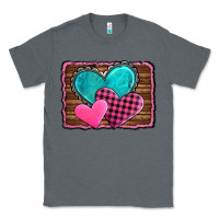Charcoal Heather valentine's day hearts turquoise heart Classic Tee - AdoDesignShop