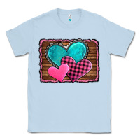 Dusty Blue valentine's day hearts turquoise heart Classic Tee - AdoDesignShop