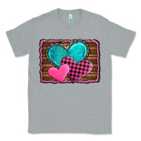 Heather Grey valentine's day hearts turquoise heart Classic Tee - AdoDesignShop