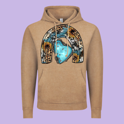 Sunflower Gemstone Rainbow Vintage Hoodie Designed By Jahusdesignshop