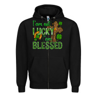 Black I Am Not Lucky I Am Blessed St. Patricks Zipper Hoodie - BundleAndBundleShop