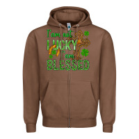 Chestnut I Am Not Lucky I Am Blessed St. Patricks Zipper Hoodie - BundleAndBundleShop