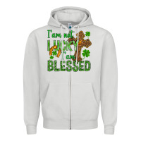 Dove Grey I Am Not Lucky I Am Blessed St. Patricks Zipper Hoodie - BundleAndBundleShop