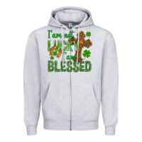 Heather Grey I Am Not Lucky I Am Blessed St. Patricks Zipper Hoodie - BundleAndBundleShop