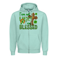 Seafoam I Am Not Lucky I Am Blessed St. Patricks Zipper Hoodie - BundleAndBundleShop