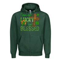Sports Green I Am Not Lucky I Am Blessed St. Patricks Zipper Hoodie - BundleAndBundleShop