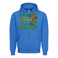 True Royal I Am Not Lucky I Am Blessed St. Patricks Zipper Hoodie - BundleAndBundleShop
