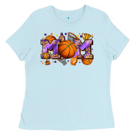 Baby Blue mom basketball Ladies Tee - Zillion Design Studio