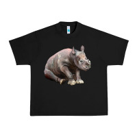 Black Baby Rhino Illustrations Urban Heavy Tee - LillyAllenDesigns