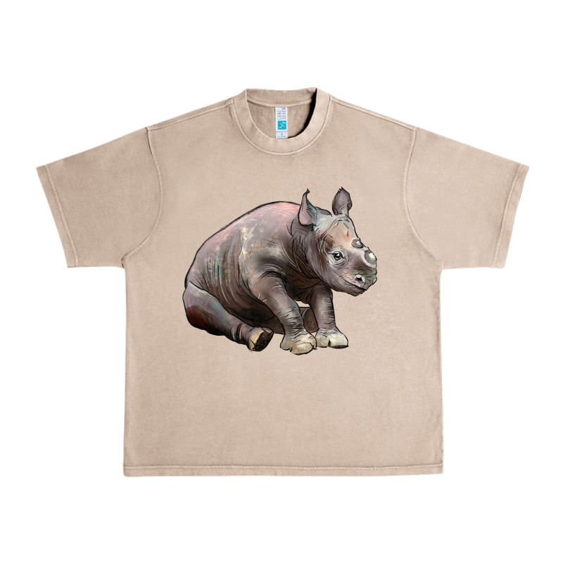 Baby Rhino Illustrations Urban Heavy Tee by LillyAllenDesigns | Teevron