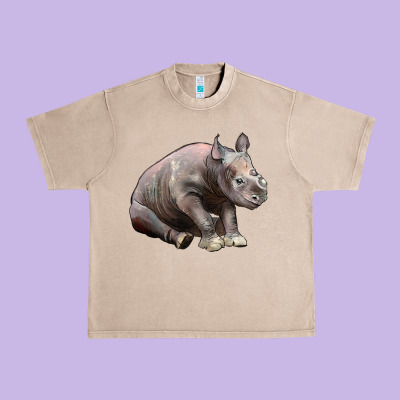 Baby Rhino Illustrations Urban Heavy Tee Designed By Lillyallendesigns