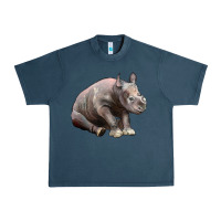 Midnight Navy Baby Rhino Illustrations Urban Heavy Tee - LillyAllenDesigns