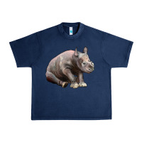 Navy Baby Rhino Illustrations Urban Heavy Tee - LillyAllenDesigns