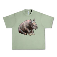 Oil Green Baby Rhino Illustrations Urban Heavy Tee - LillyAllenDesigns