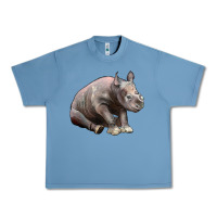 Pebble Blue Baby Rhino Illustrations Urban Heavy Tee - LillyAllenDesigns
