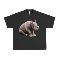 Pigment Black Baby Rhino Illustrations Urban Heavy Tee - LillyAllenDesigns