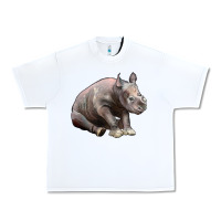 White Baby Rhino Illustrations Urban Heavy Tee - LillyAllenDesigns