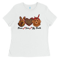 Peace Love Toy Poodle Ladies Tee | Teevron