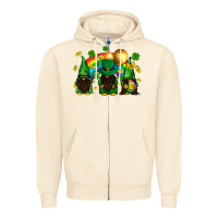 Sandshell St. Patrick's afro gnomies with rainbow Zipper Hoodie - BundleAndBundleShop