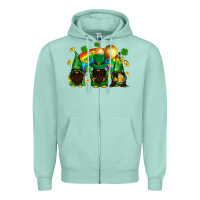 Seafoam St. Patrick's afro gnomies with rainbow Zipper Hoodie - BundleAndBundleShop