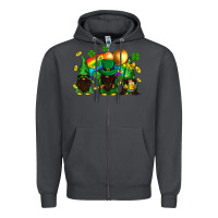 Smoke St. Patrick's afro gnomies with rainbow Zipper Hoodie - BundleAndBundleShop