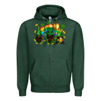 Sports Green St. Patrick's afro gnomies with rainbow Zipper Hoodie - BundleAndBundleShop