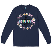 Navy he has risen Long Sleeve Tee - MaliasSmallBusiness