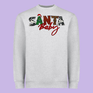 Santa Baby Heavyweight Sweatshirt Designed By Barkaloodesign
