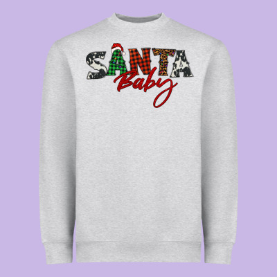 Santa Baby Heavyweight Sweatshirt Designed By Barkaloodesign