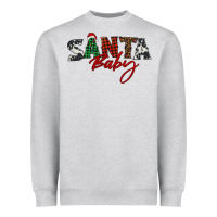 Heather Grey Santa baby Heavyweight Sweatshirt - BarkalooDesign