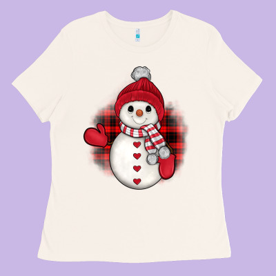 Snowman Christmas Ladies Tee Designed By Jahusdesignshop