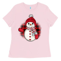 Bubblegum Pink snowman christmas Ladies Tee - JahusDesignShop