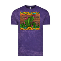 Cloud Purple sunflowers turquoise serape cactus tumbler Vintage Tee - Artiststas