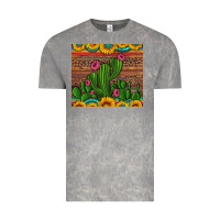 Cloud Rock sunflowers turquoise serape cactus tumbler Vintage Tee - Artiststas