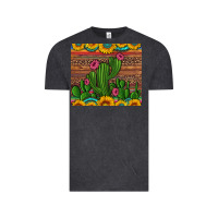 Sunflowers Turquoise Serape Cactus Tumbler Vintage Tee | Teevron