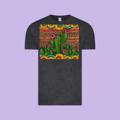 Sunflowers Turquoise Serape Cactus Tumbler Vintage Tee Designed By Artiststas