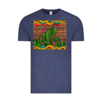 Vintage Denim sunflowers turquoise serape cactus tumbler Vintage Tee - Artiststas
