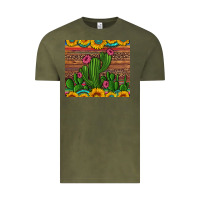 Vintage Olive sunflowers turquoise serape cactus tumbler Vintage Tee - Artiststas