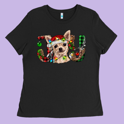 Christmas Chihuahua Joy Ladies Tee Designed By Ranaportraitstore