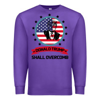 Purple DONALD TRUMP 2016 WE SHALL OVERCOMB Premium Sweatshirt - Bettercallsaul