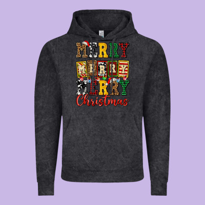 Merry Merry Merry Christmas Ado Vintage Hoodie Designed By Adodesignshop
