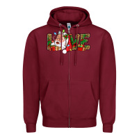 Burgundy Love And Santa With Gift Boxes Zipper Hoodie - BundleAndBundleShop
