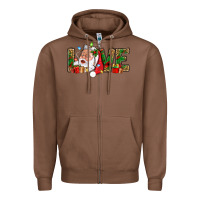 Chestnut Love And Santa With Gift Boxes Zipper Hoodie - BundleAndBundleShop